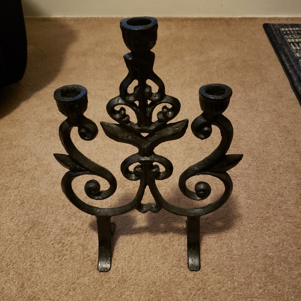 Sold! Wrought iron candle stick holder
